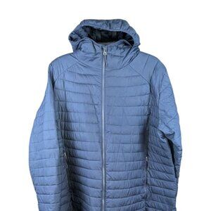 Columbia Hooded Puffer Jacket Women's 3X White Out Omni-Heat Mid Length